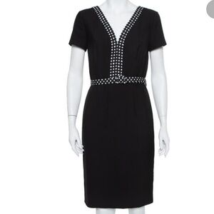 Diane Von Furstenberg Black Dress with White Dot Trim